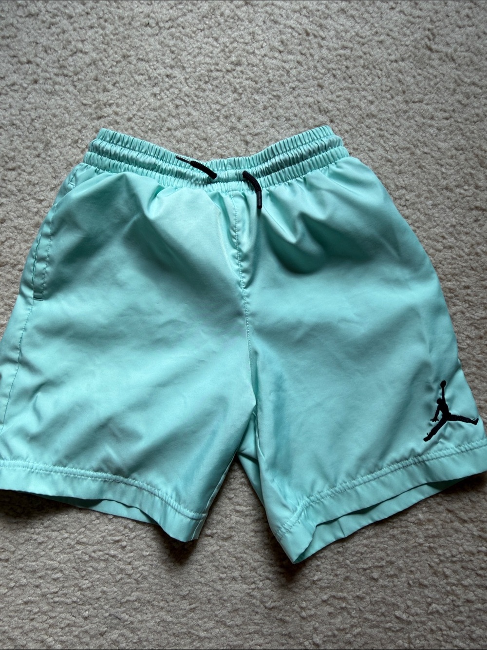 Jordan Kids Mint Green Athletic Shorts with Black Jumpman size Small